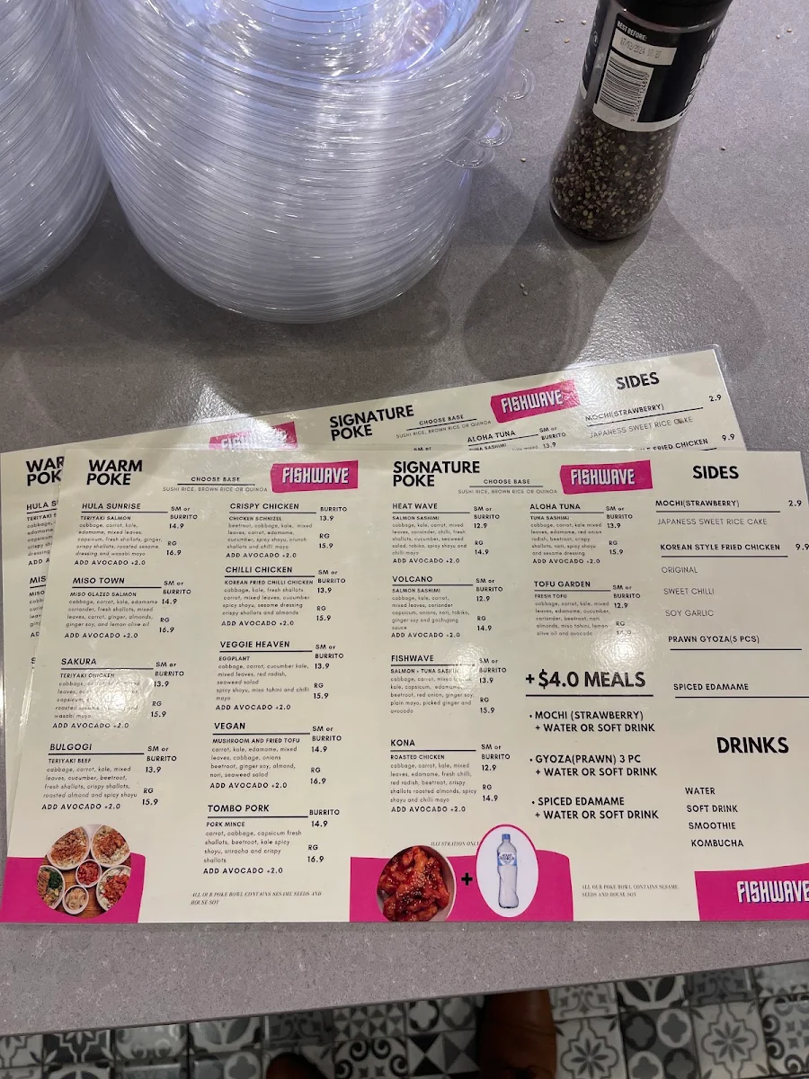 Menu, FISHWAVE OXFORD
