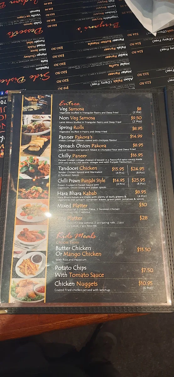 Menu, Curry Dhaba