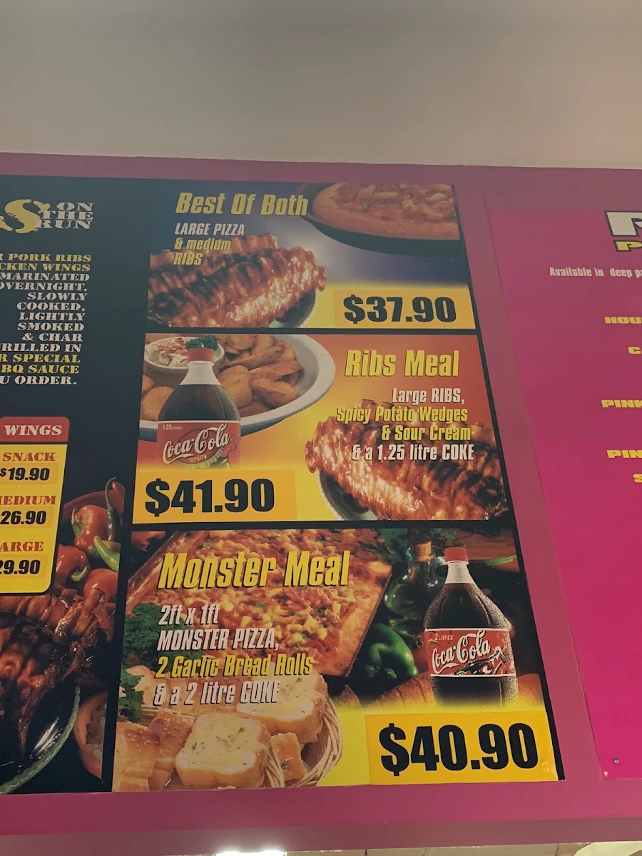 Menu, Pammy's Pizza