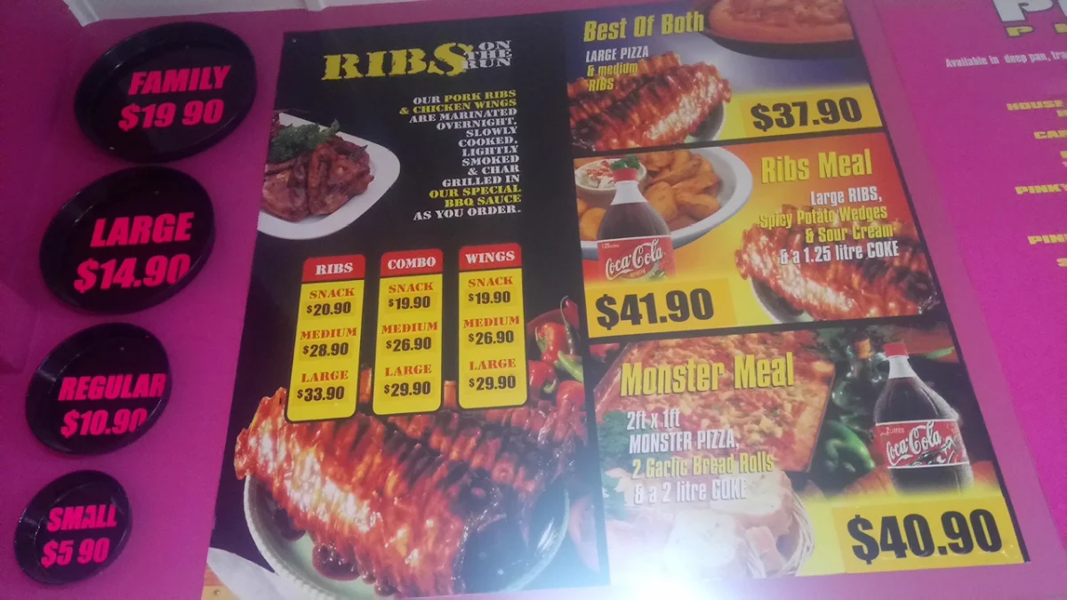 Menu, Pammy's Pizza