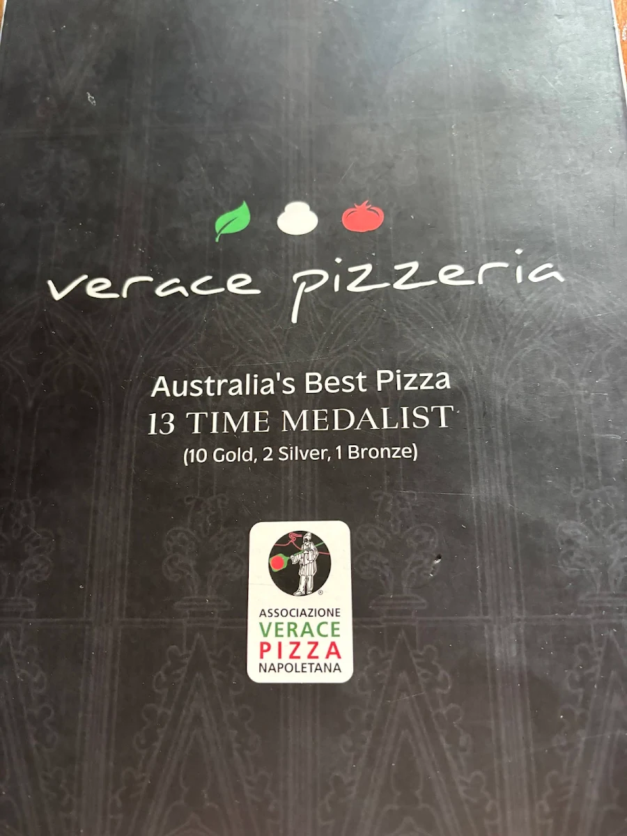 Menu, Verace Pizzeria