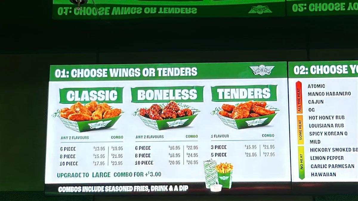 Menu, Wingstop Parramatta Square