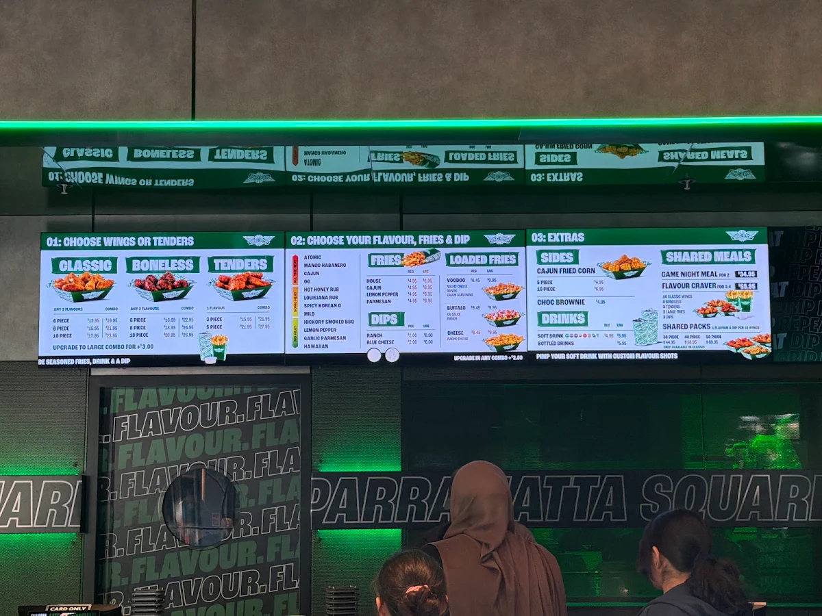 Menu, Wingstop Parramatta Square