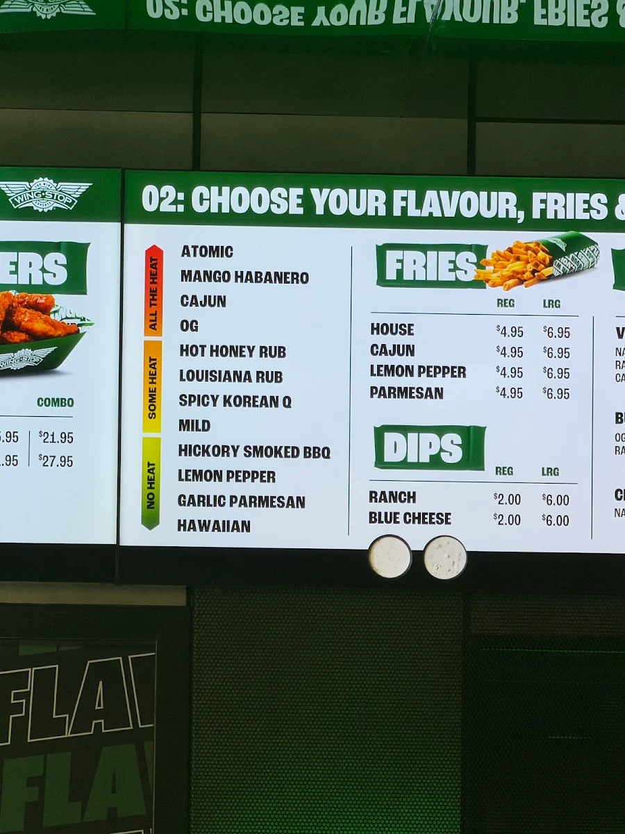 Menu, Wingstop Parramatta Square