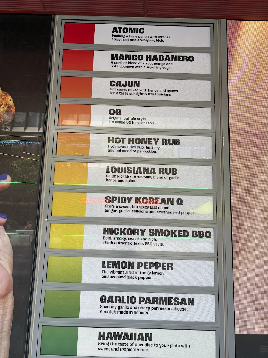 Menu, Wingstop Parramatta Square