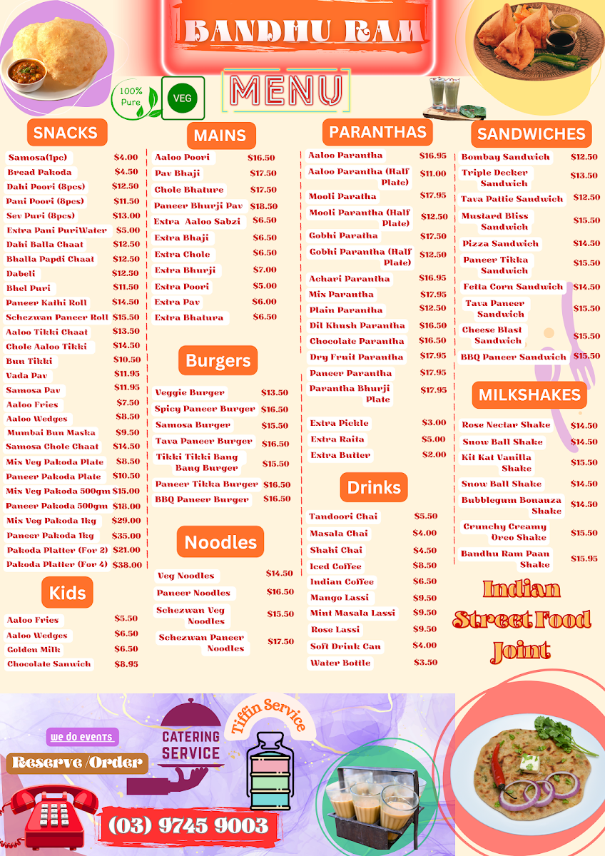 Menu, Bandhu Ram