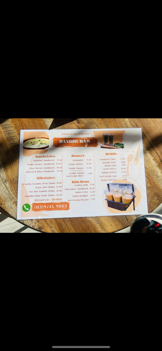 Menu, Bandhu Ram