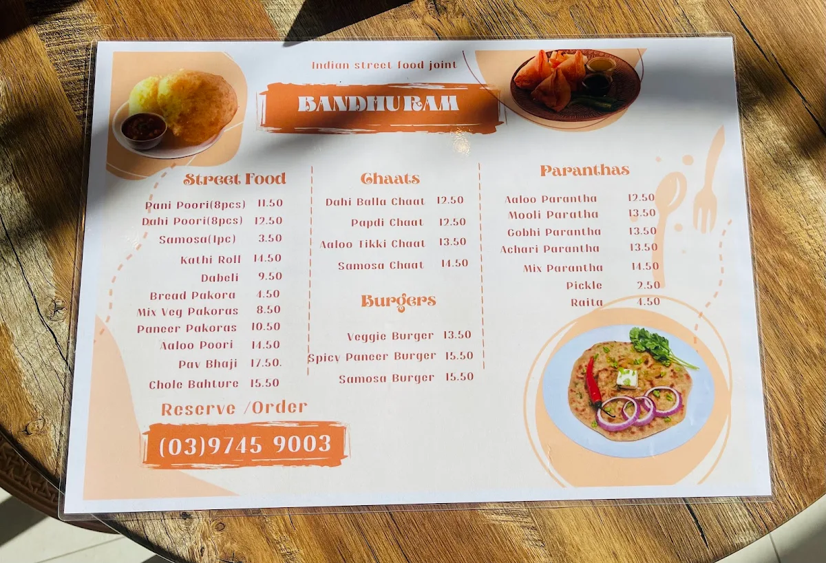 Menu, Bandhu Ram