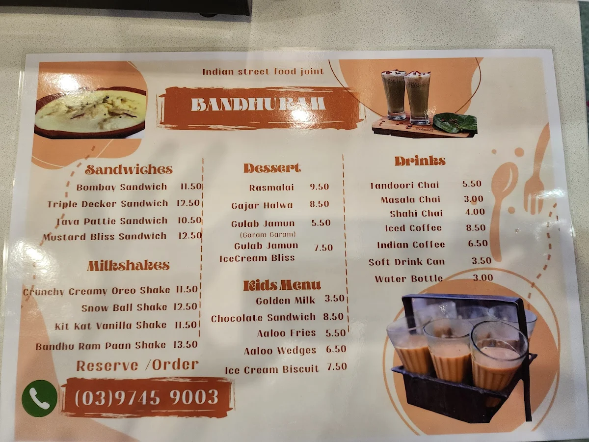 Menu, Bandhu Ram