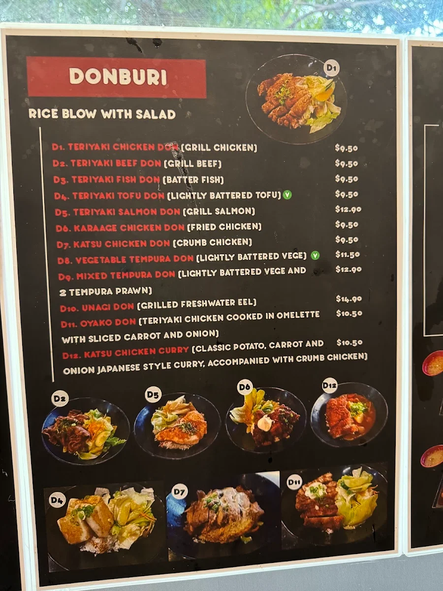 Menu, Sakaba Sushi