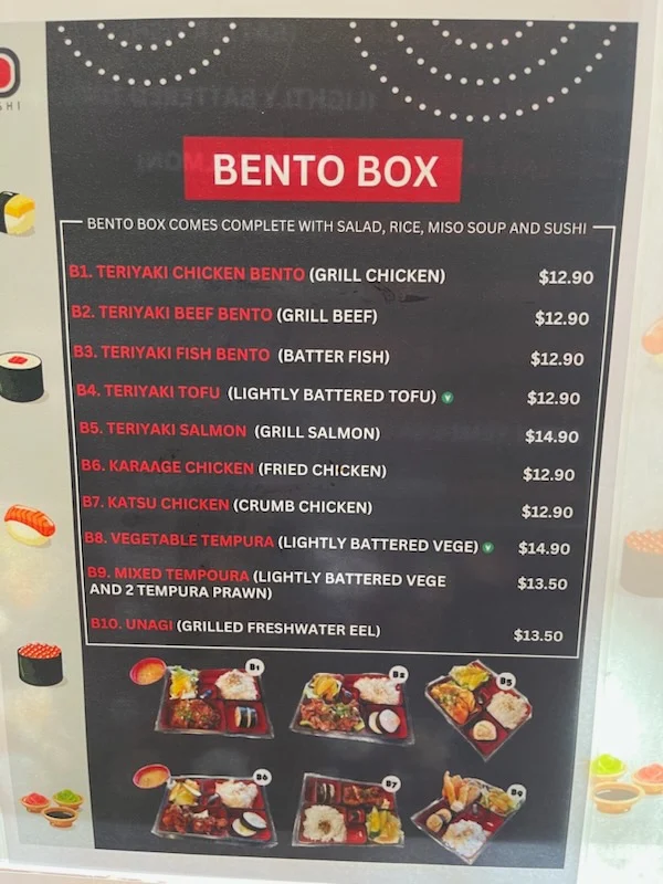 Menu, Sakaba Sushi