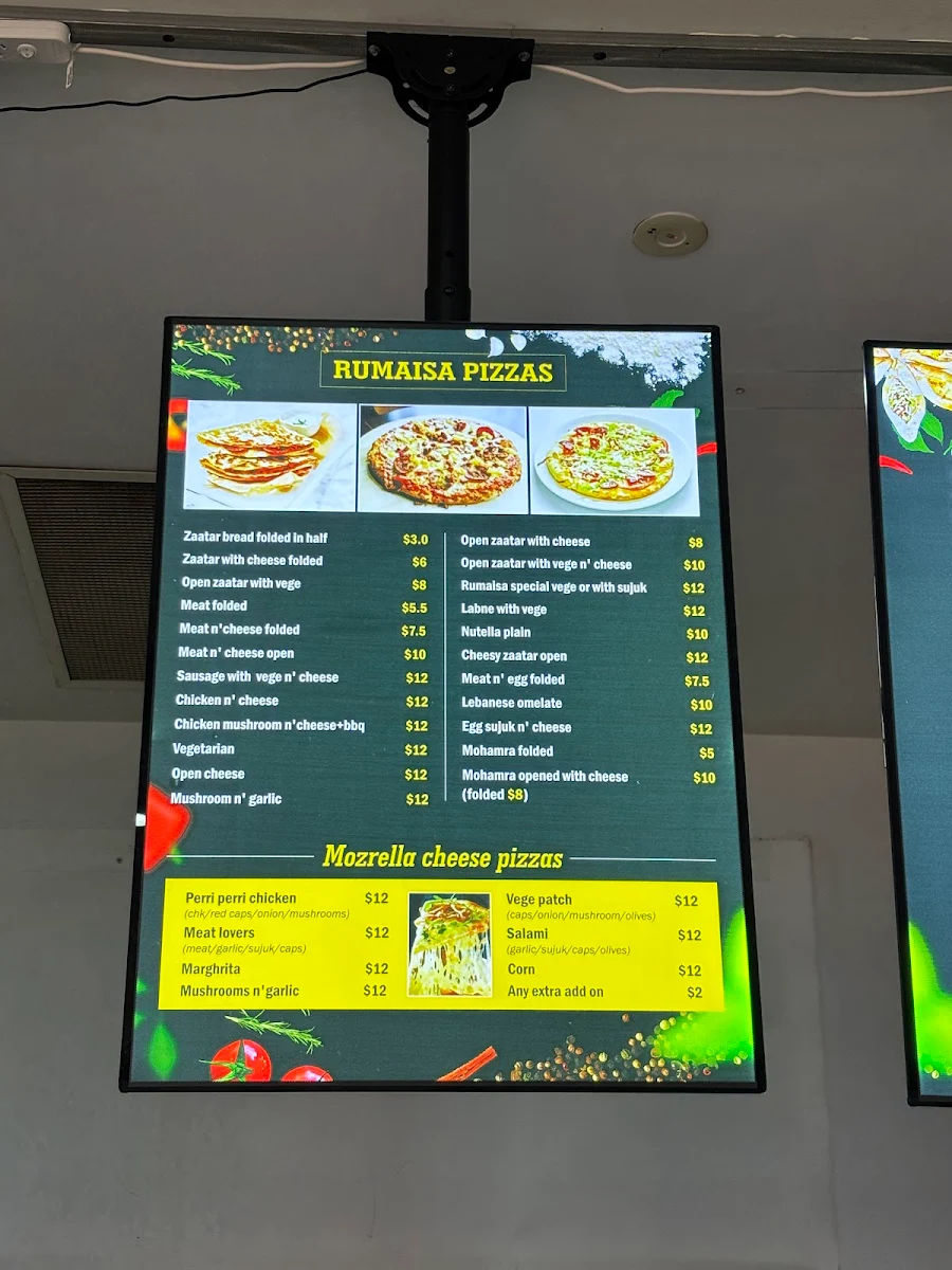 Menu, Rumaisa Pastry