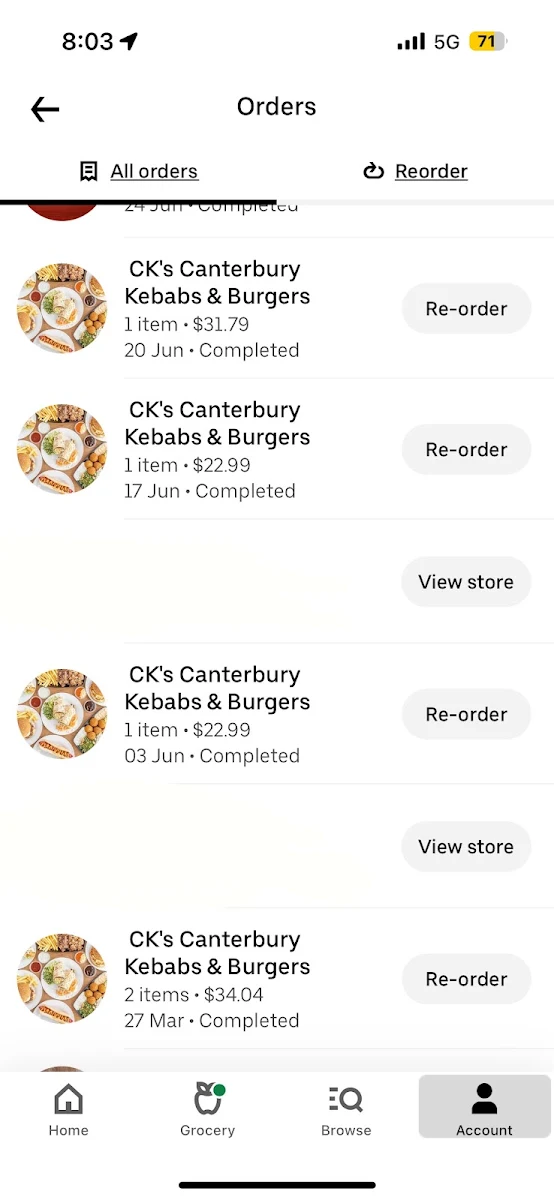 Menu, CK's Canterbury Kebabs & Burgers