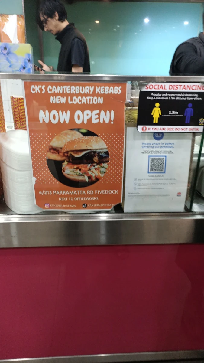 Menu, CK's Canterbury Kebabs & Burgers