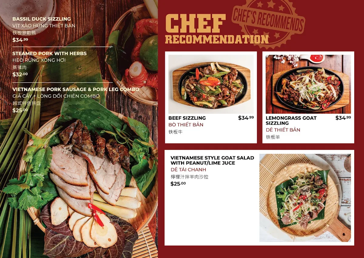 Menu, The Valley Bistro