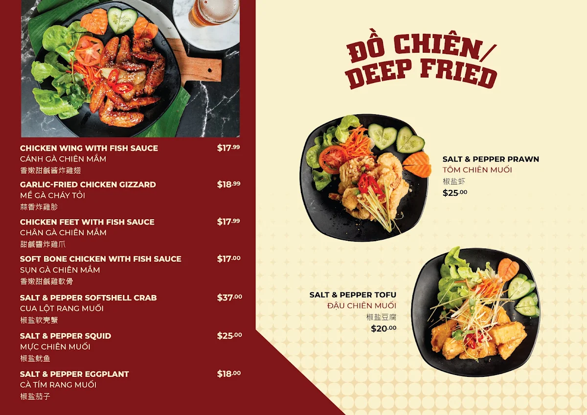 Menu, The Valley Bistro
