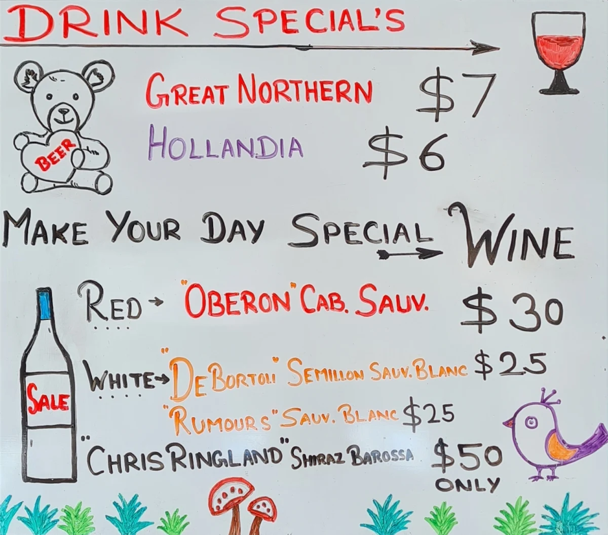 Menu, Manihani