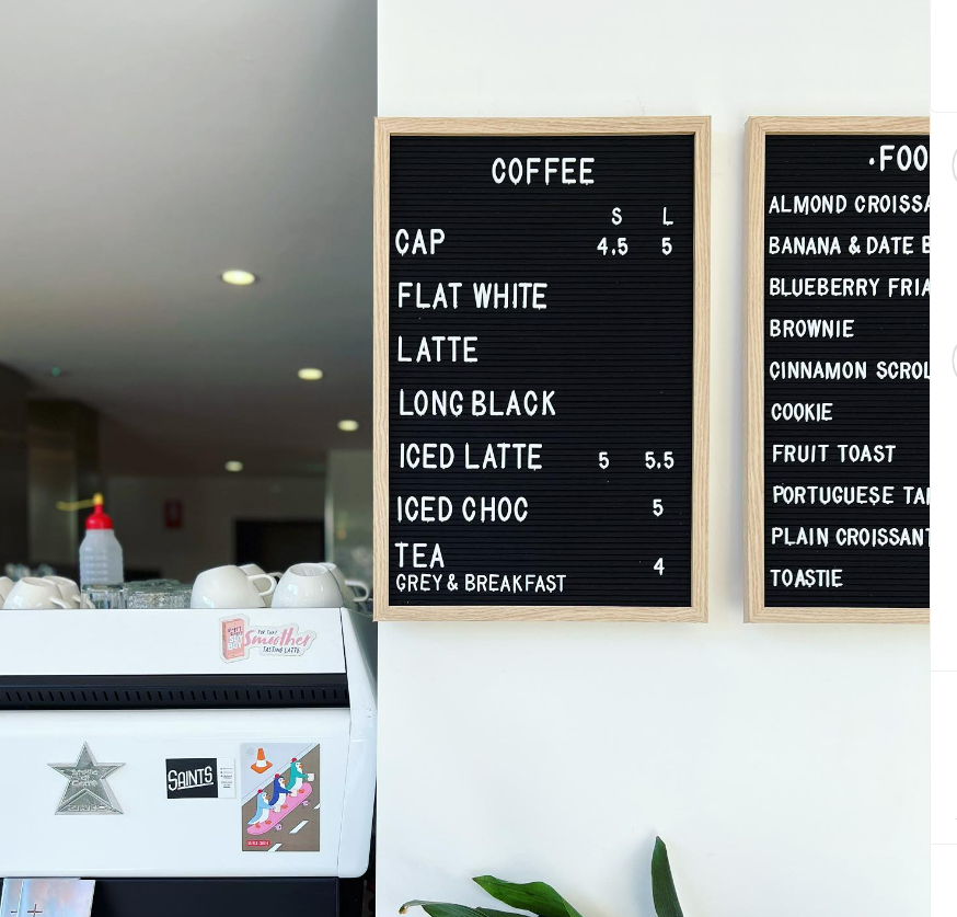Menu, Saints Espresso