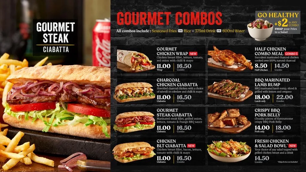 Menu, Frango Concord