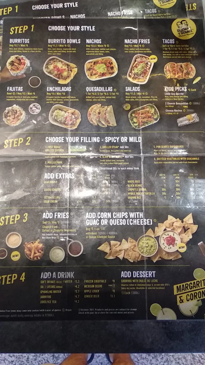 Menu, Guzman y Gomez - Greenhills