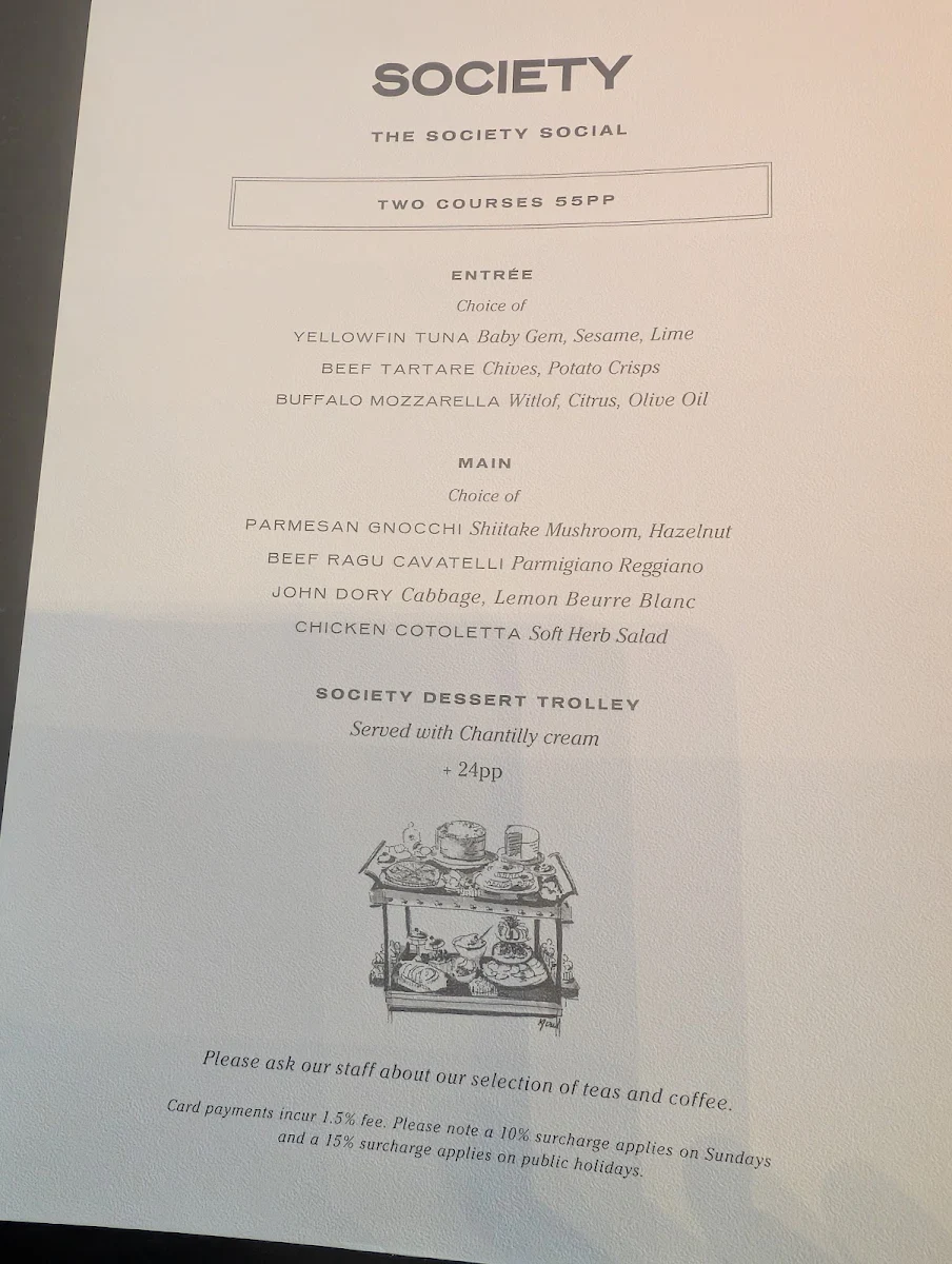 Menu, Society