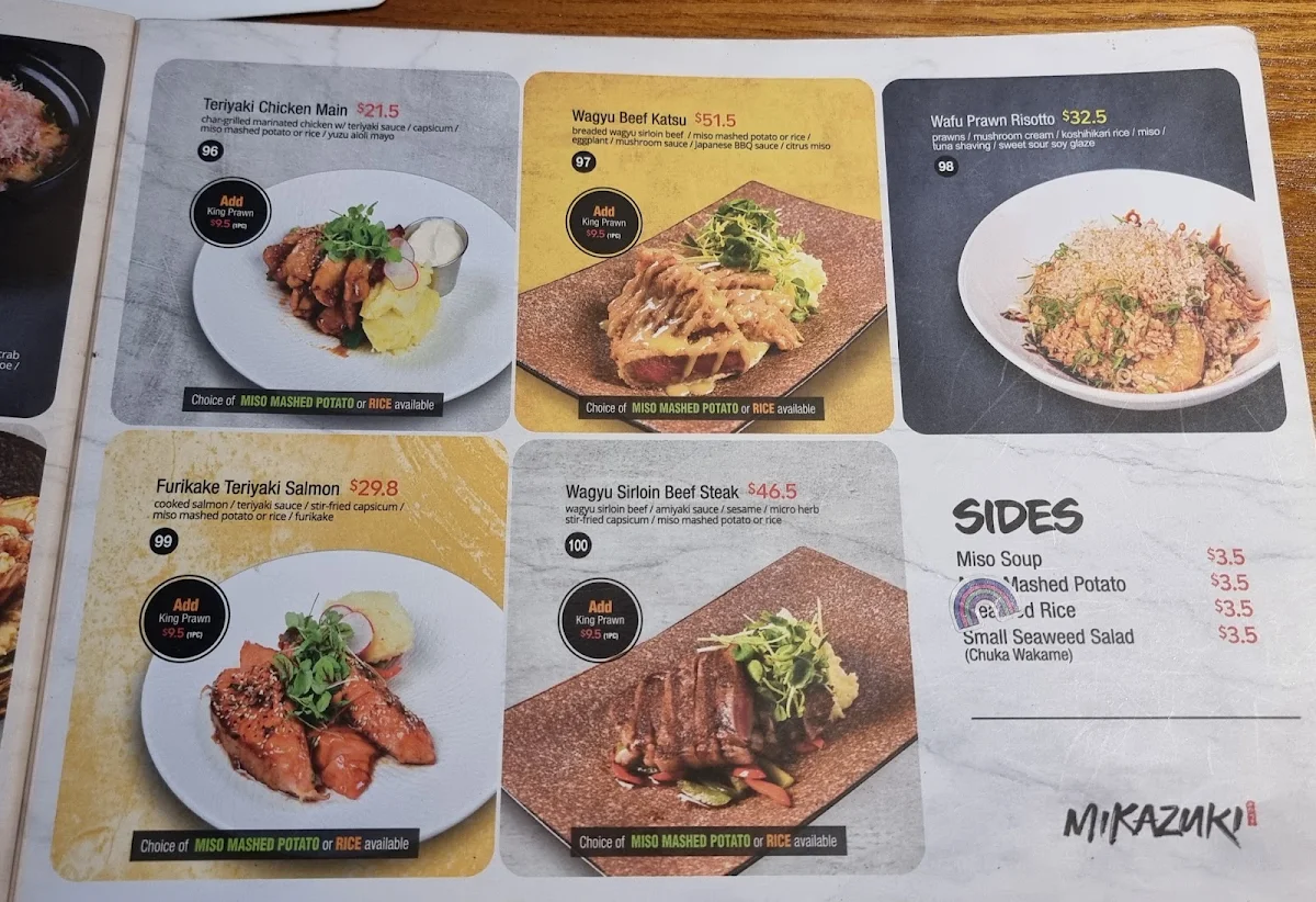Menu, Mikazuki Parramatta