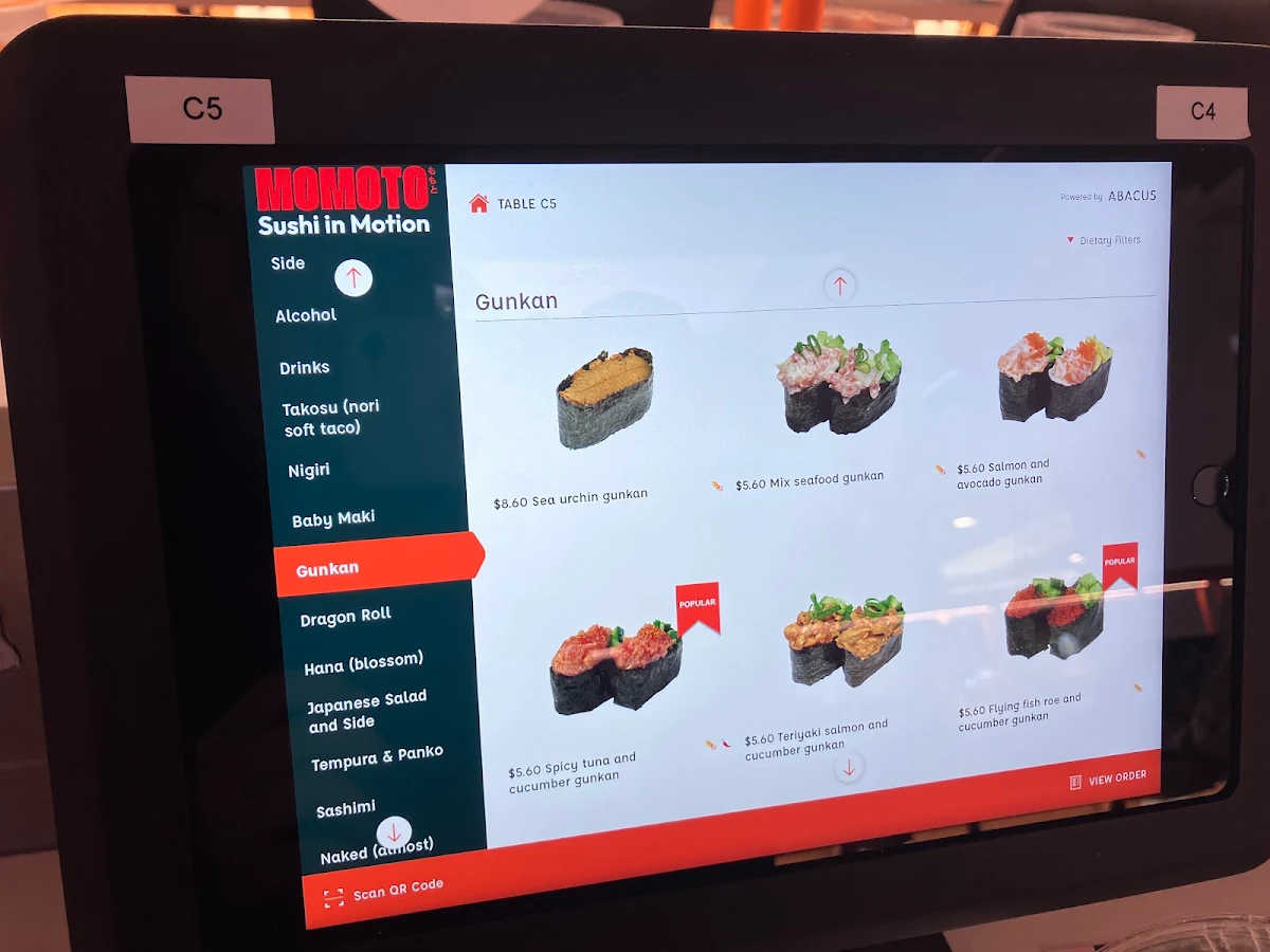 Menu, Momoto World Square