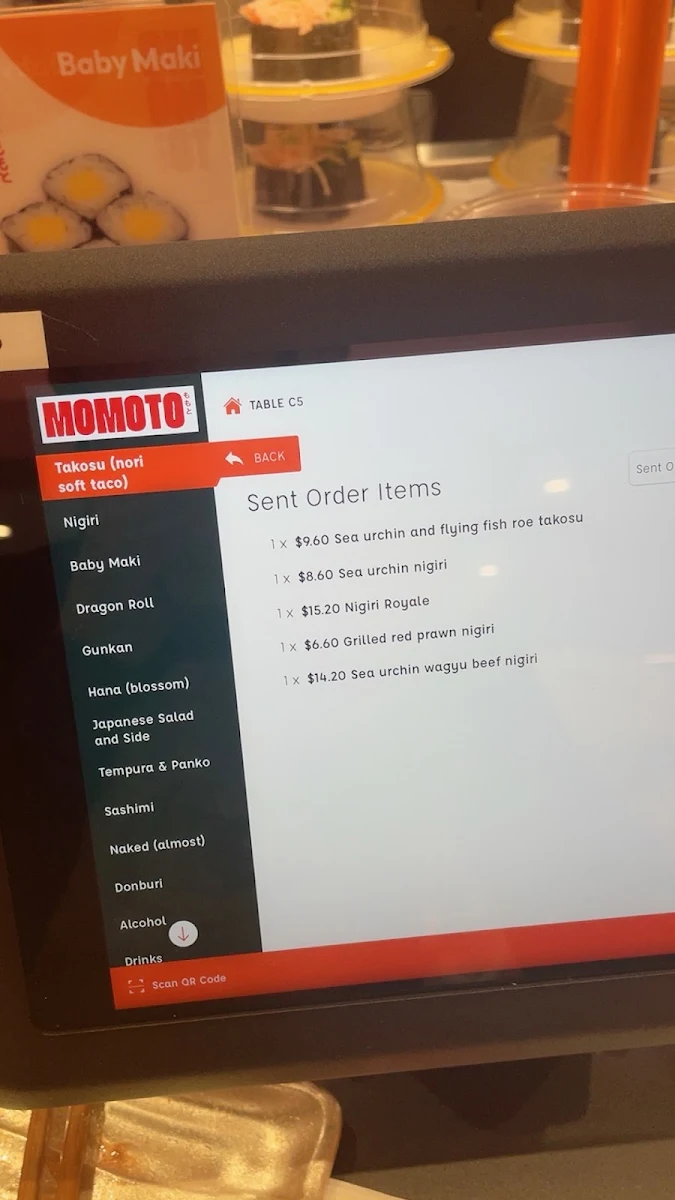 Menu, Momoto World Square
