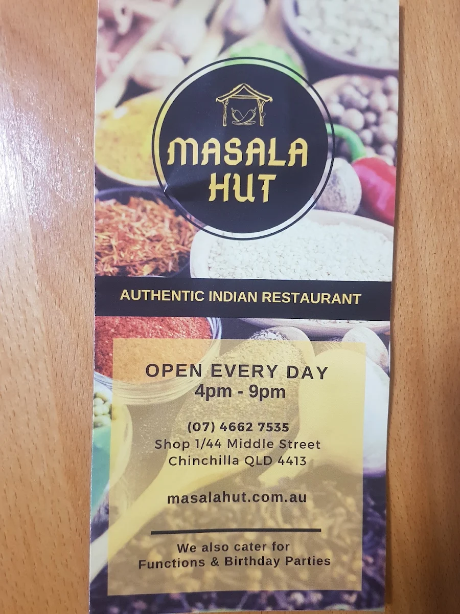 Menu, Masala Hut