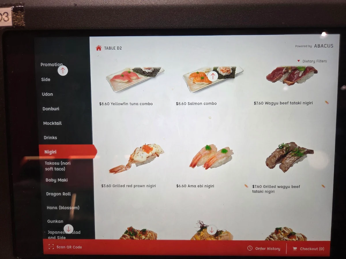 Menu, Momoto Kings Square