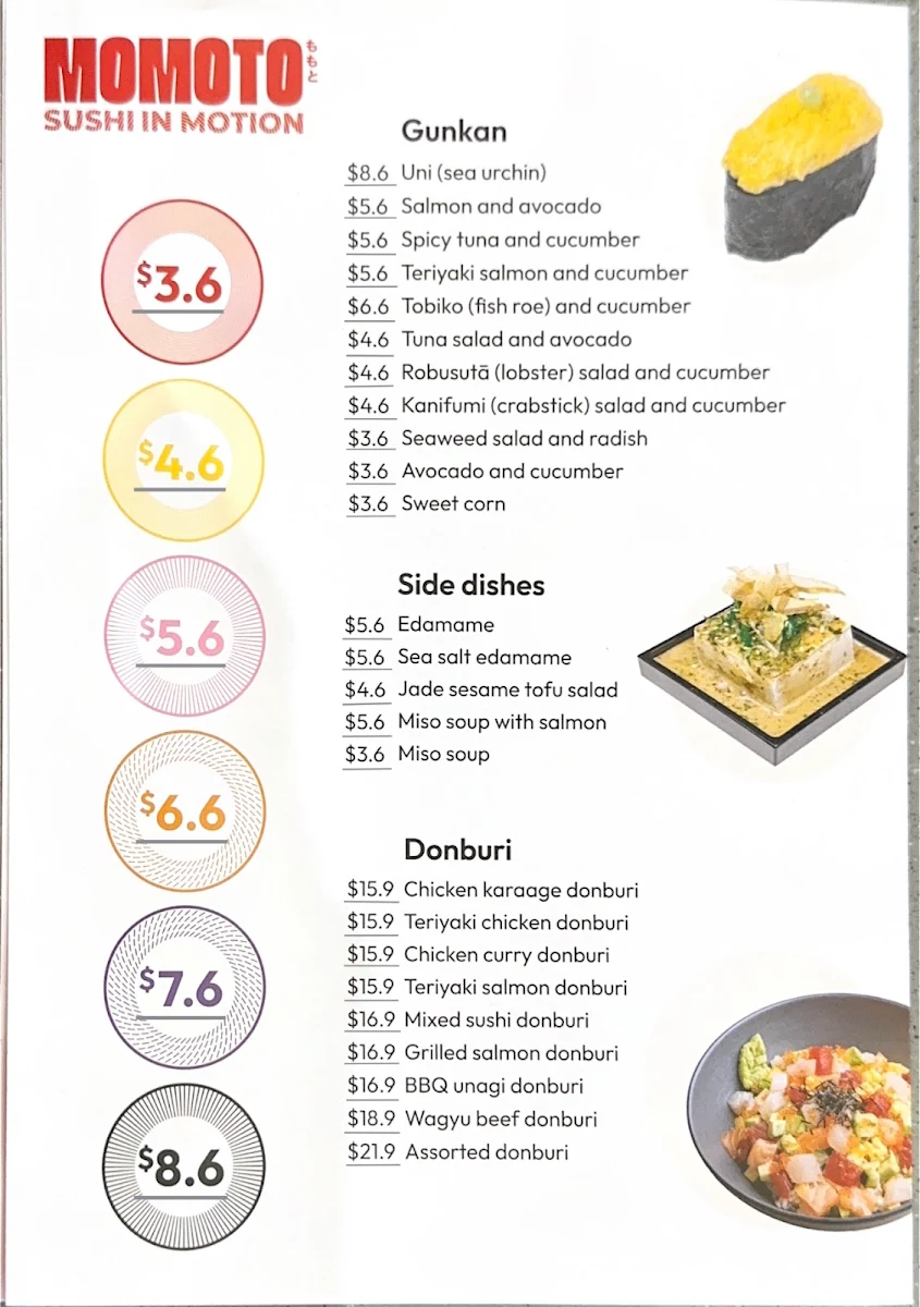 Menu, Momoto Kings Square