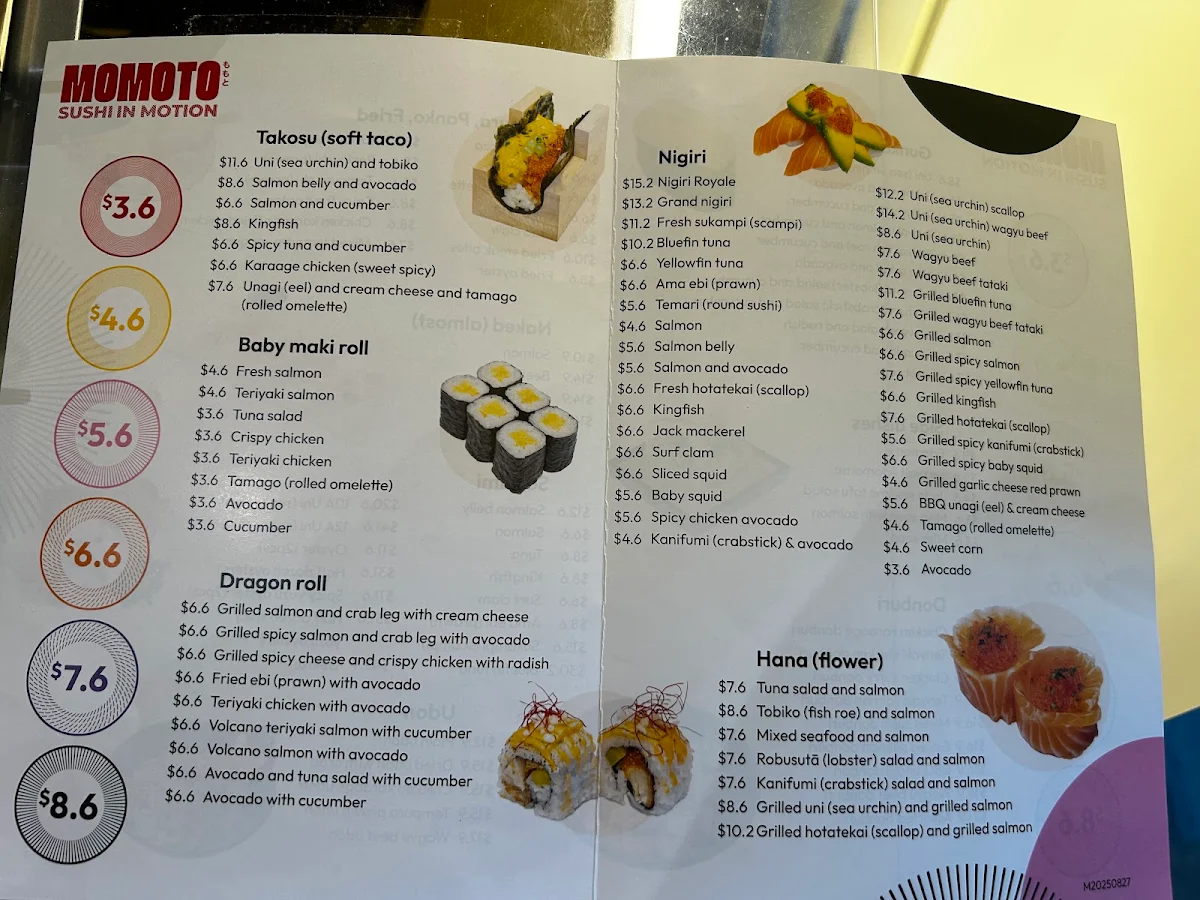 Menu, Momoto Kings Square