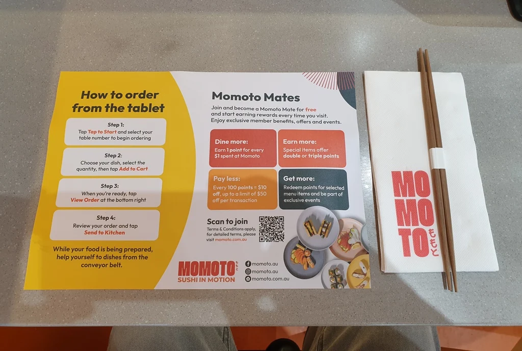 Menu, Momoto Kings Square