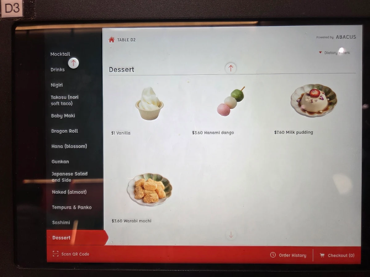 Menu, Momoto Kings Square