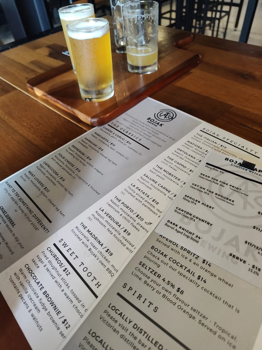 Menu, BoJaK Brewing