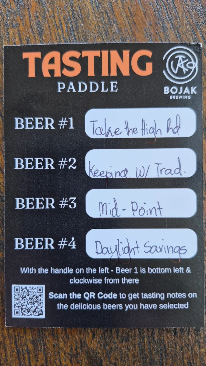 Menu, BoJaK Brewing