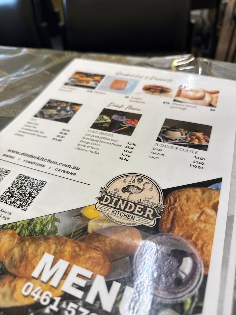 Menu, Dinder Kitchen