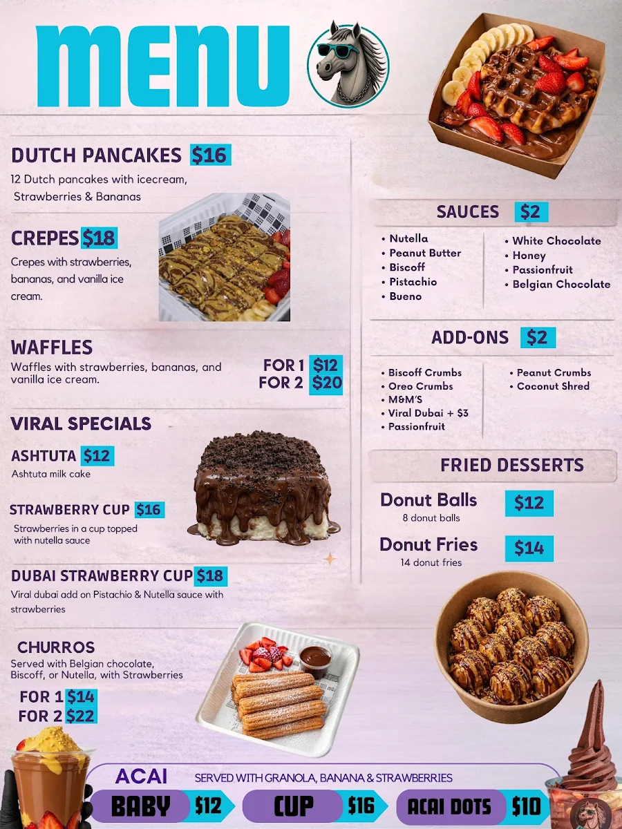Menu, Dessert Vibez