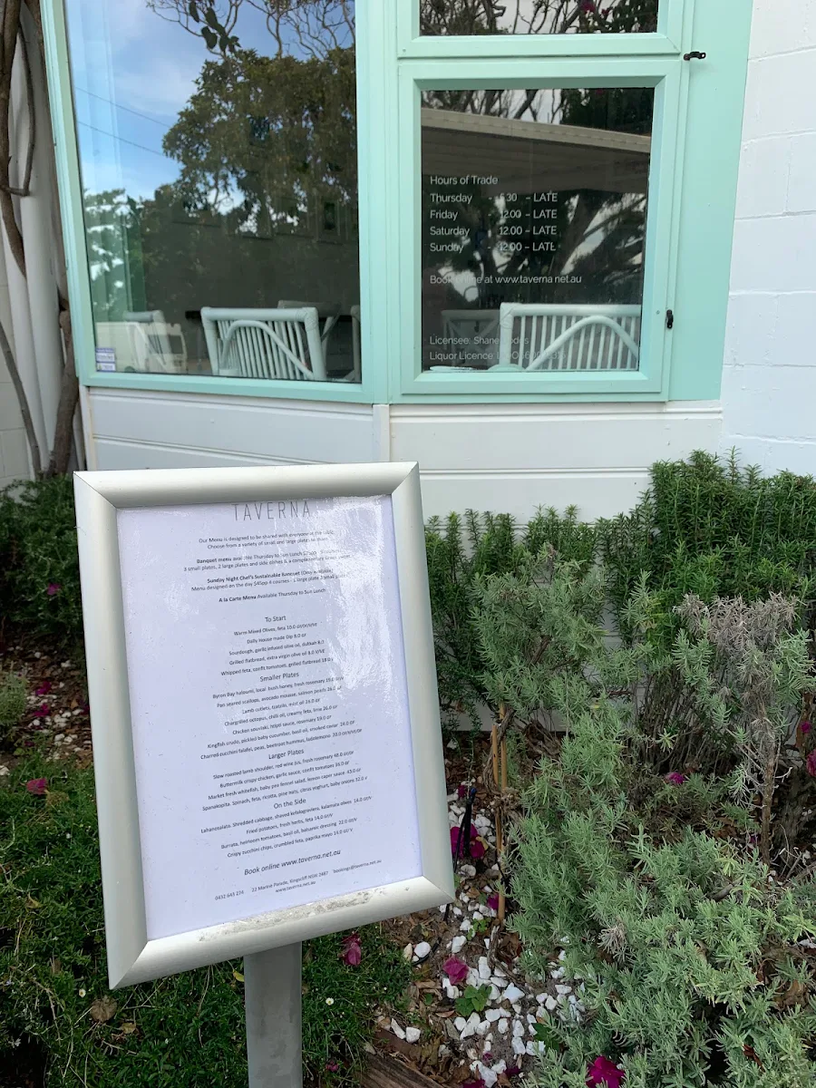 Menu, Taverna