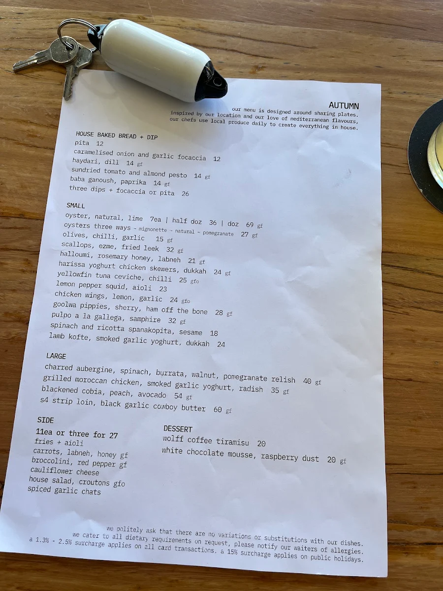 Menu, Quarterdeck Kitchen + Bar