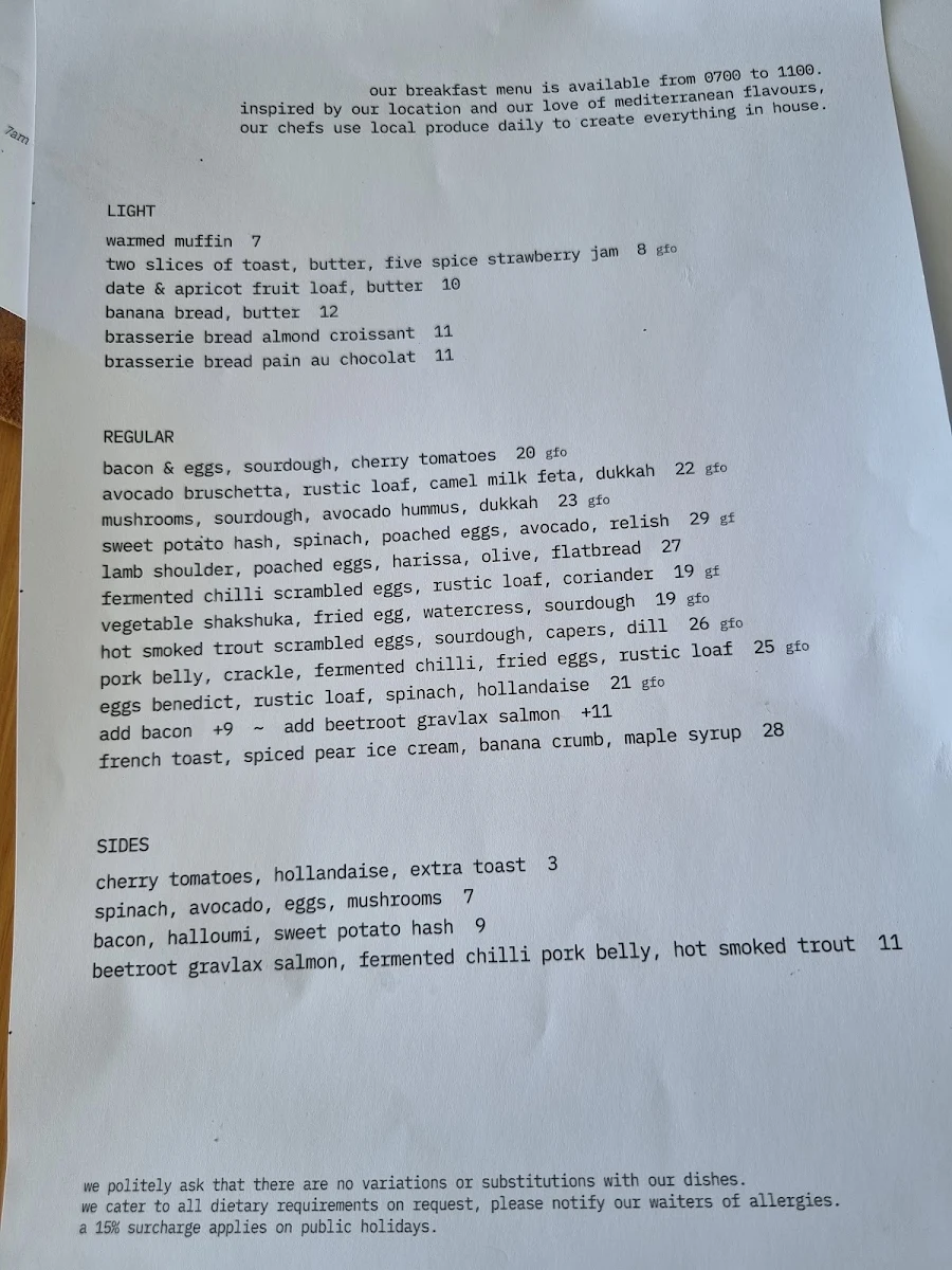 Menu, Quarterdeck Kitchen + Bar