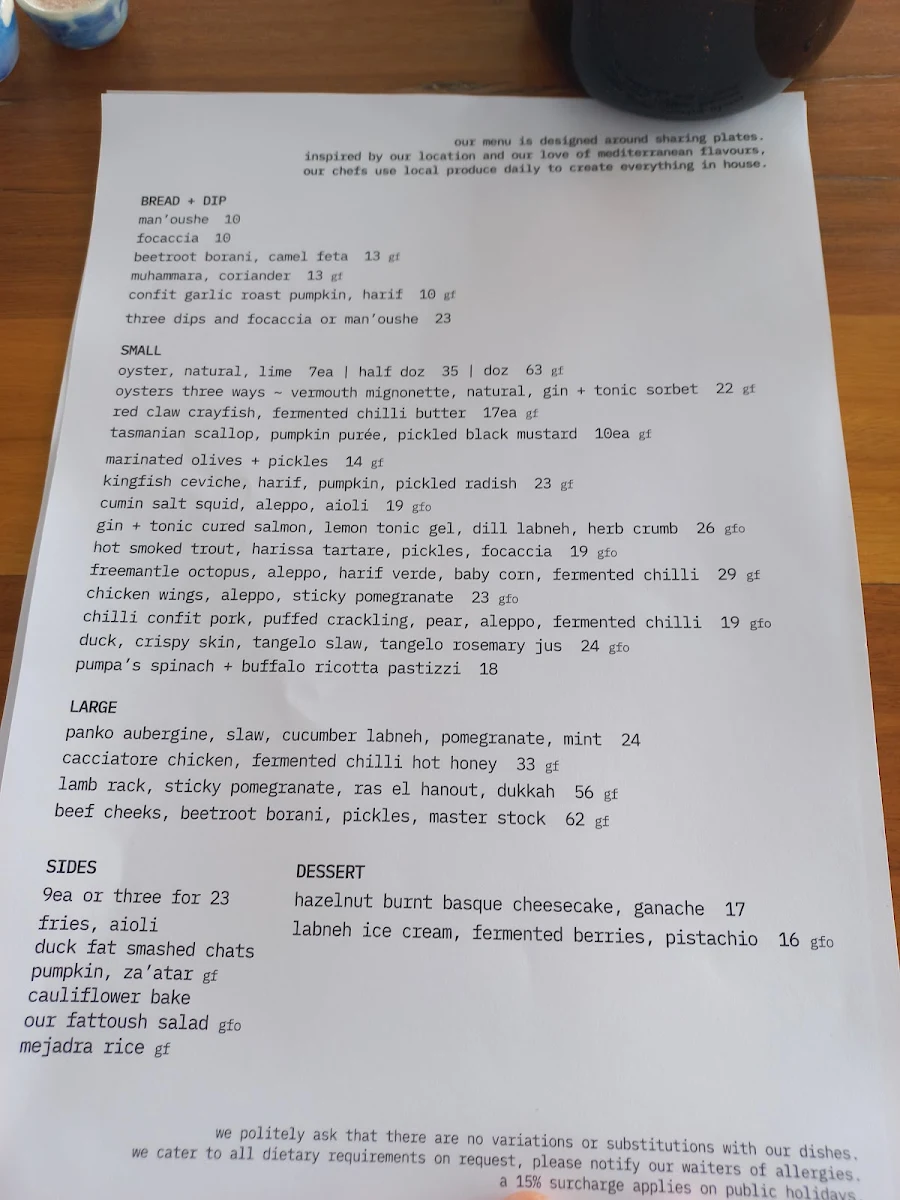 Menu, Quarterdeck Kitchen + Bar