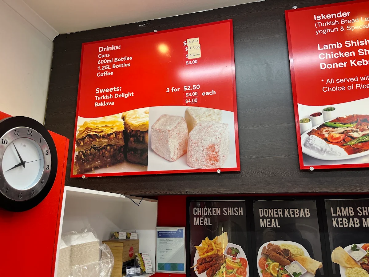 Menu, Endeavour Kebabs