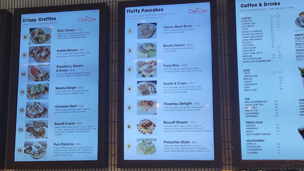 Menu, Oishi Oishi Japanese Fluffy Pancakes
