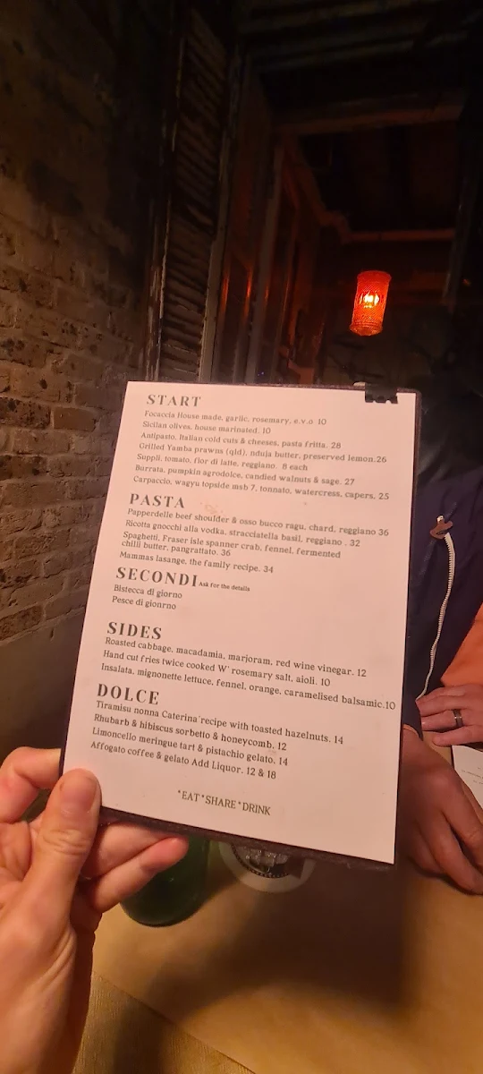 Menu, Belgrave Cartel