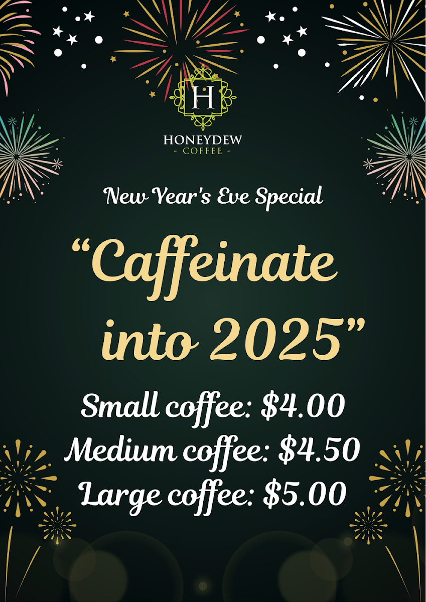 Menu, Honeydew Coffee
