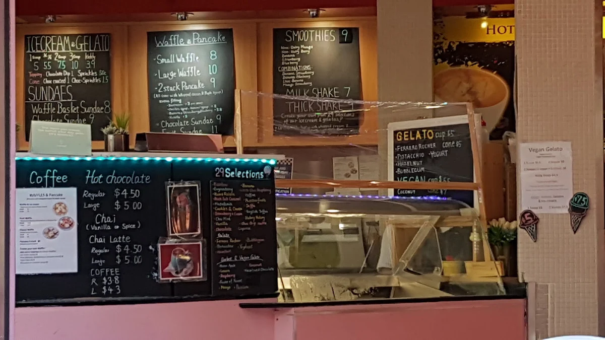 Menu, Freo Icecream & Waffles