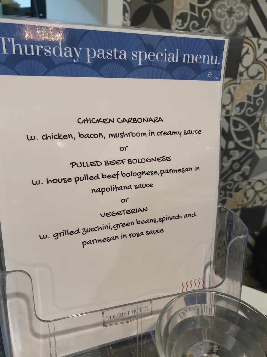 Menu, The Royal Hotel QBN