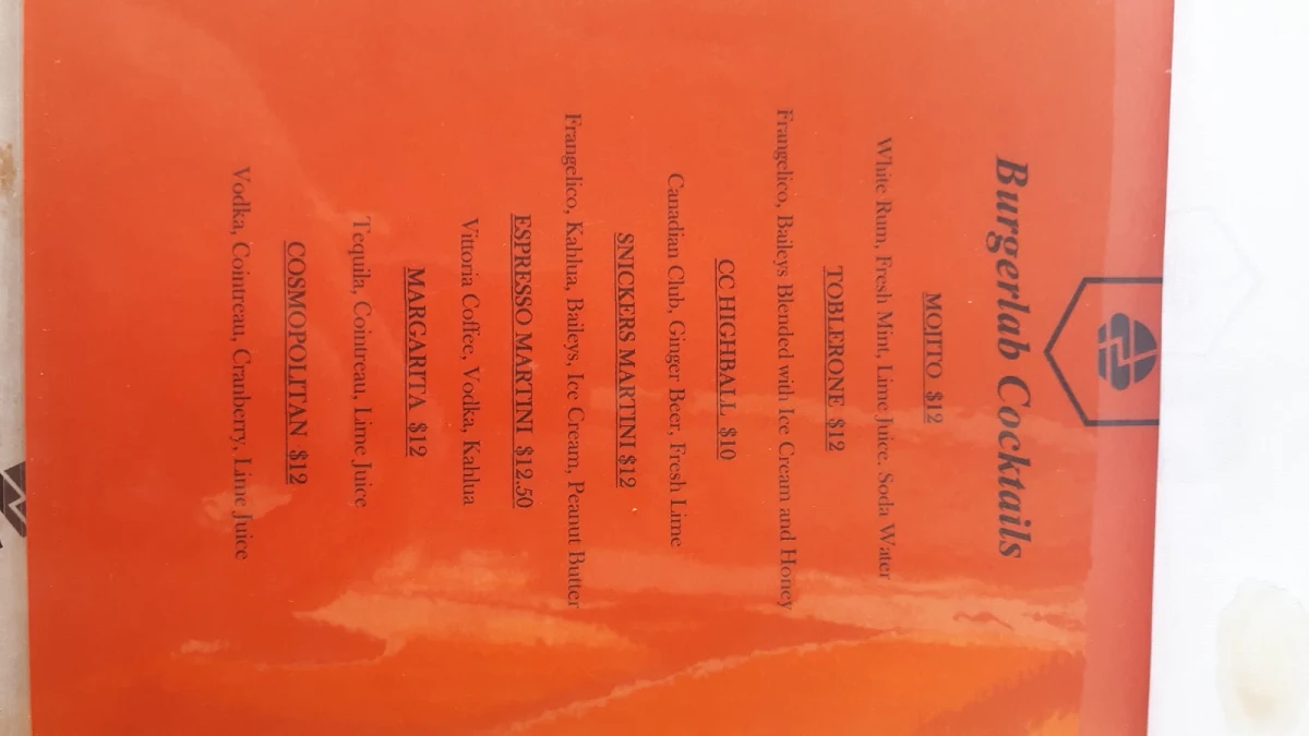 Menu, Burgerlab