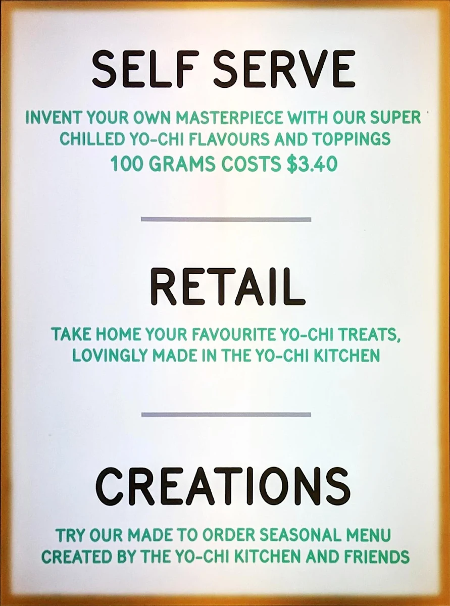 Menu, Yo-Chi